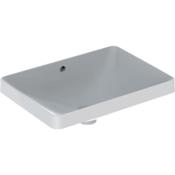 Geberit VariForm dikdörtgen tezgah üstü lavabo: B=55cm, T=40cm, Batarya deliği=Yok, Taşma deliği=Görünür, Beyaz - 1