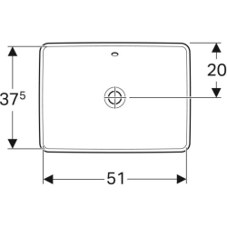 Geberit VariForm dikdörtgen tezgah üstü lavabo: B=55cm, T=40cm, Batarya deliği=Yok, Taşma deliği=Görünür, Beyaz - 3