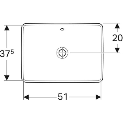 Geberit VariForm dikdörtgen tezgah üstü lavabo: B=55cm, T=40cm, Batarya deliği=Yok, Taşma deliği=Görünür, Beyaz - 3