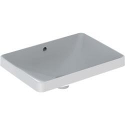 Geberit VariForm dikdörtgen tezgah üstü lavabo: B=55cm, T=40cm, Batarya deliği=Yok, Taşma deliği=Görünür, Beyaz - GEBERİT