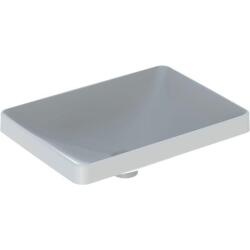 Geberit VariForm dikdörtgen tezgah üstü lavabo: B=55cm, T=40cm, Batarya deliği=Yok, Taşma deliği=Yok, Beyaz - 1