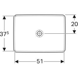 Geberit VariForm dikdörtgen tezgah üstü lavabo: B=55cm, T=40cm, Batarya deliği=Yok, Taşma deliği=Yok, Beyaz - 3