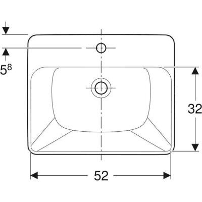 Geberit VariForm dikdörtgen yarım tezgah lavabo: Taşma deliği=Görünür, Beyaz - 3