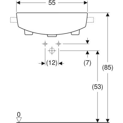 Geberit VariForm dikdörtgen yarım tezgah lavabo: Taşma deliği=Görünür, Beyaz - 4
