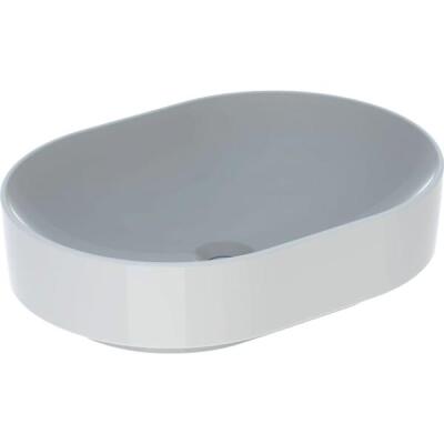 Geberit VariForm eliptik çanak lavabo: B=55cm, T=40cm, Batarya deliği=Yok, Taşma deliği=Yok, Beyaz - 1
