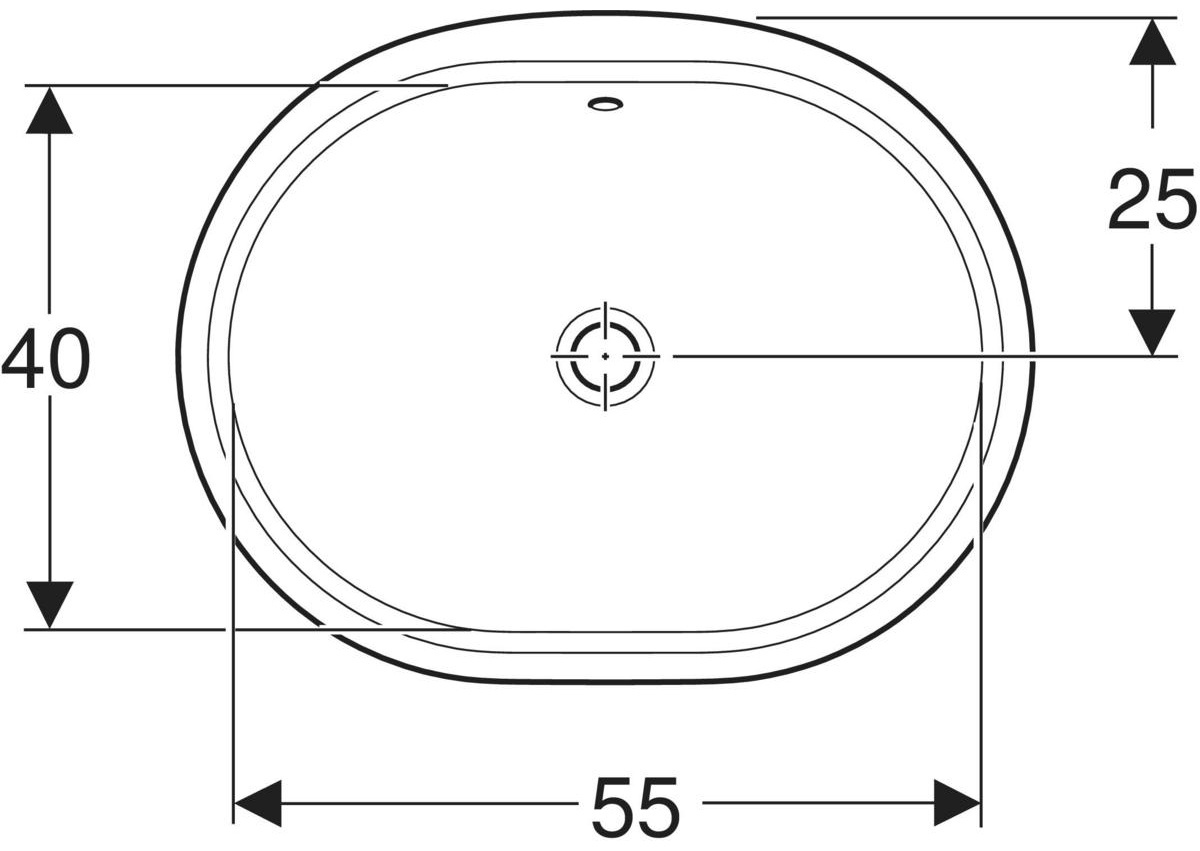 Geberit VariForm Eliptik Tezgah Altı Lavabo - 500756012 - 3