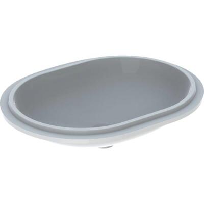 Geberit VariForm eliptik tezgah altı lavabo: T=49cm, Batarya deliği=Yok, Taşma deliği=Yok, Beyaz - 1