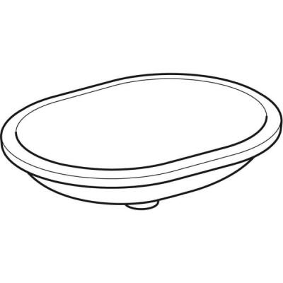 Geberit VariForm eliptik tezgah altı lavabo: T=49cm, Batarya deliği=Yok, Taşma deliği=Yok, Beyaz - 2