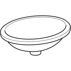 Geberit VariForm oval tezgah altı lavabo: B1=42cm, T=42cm, Batarya deliği=Yok, Taşma deliği=Yok, Beyaz - 2