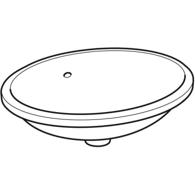 Geberit VariForm oval tezgah altı lavabo: B1=50cm, T=46cm, Batarya deliği=Yok, Taşma deliği=Görünür, Beyaz - 2