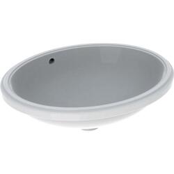 Geberit VariForm oval tezgah altı lavabo: B1=50cm, T=46cm, Batarya deliği=Yok, Taşma deliği=Görünür, Beyaz - GEBERİT