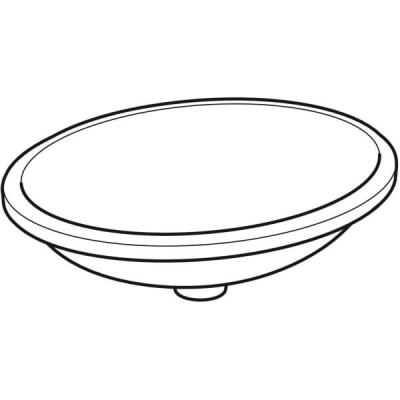 Geberit VariForm oval tezgah altı lavabo: B1=50cm, T=46cm, Batarya deliği=Yok, Taşma deliği=Yok, Beyaz - 2