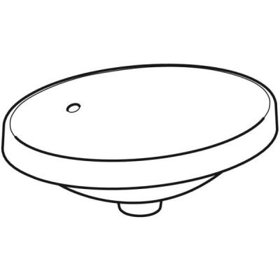 Geberit VariForm oval tezgah üstü lavabo: B=50cm, T=40cm, Batarya deliği=Yok, Taşma deliği=Görünür, Beyaz - 2