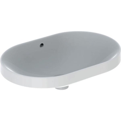 Geberit VariForm tezgah üstü lavabo: B=60cm, T=40cm, Batarya deliği=Yok, Taşma deliği=Görünür, Beyaz - 1