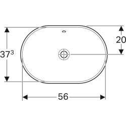 Geberit VariForm tezgah üstü lavabo: B=60cm, T=40cm, Batarya deliği=Yok, Taşma deliği=Görünür, Beyaz - 3