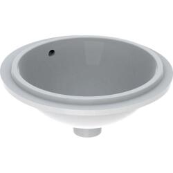 Geberit VariForm yuvarlak tezgah altı lavabo: T=42cm, Batarya deliği=Yok, Taşma deliği=Görünür, Beyaz - GEBERİT