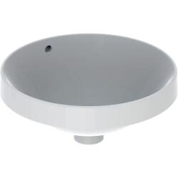 Geberit VariForm yuvarlak tezgah üstü lavabo: D=40cm, Batarya deliği=Yok, Taşma deliği=Görünür, Beyaz - GEBERİT