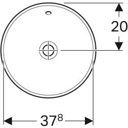 Geberit VariForm yuvarlak tezgah üstü lavabo: D=40cm, Batarya deliği=Yok, Taşma deliği=Görünür, Beyaz - 3