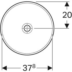 Geberit VariForm yuvarlak tezgah üstü lavabo: D=40cm, Batarya deliği=Yok, Taşma deliği=Yok, Beyaz - 3
