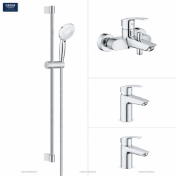 GRH Eurosmart 3'lü Set Banyo Bataryası+Lavabo Bataryası+Sürgü Takımı - Set