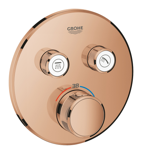 Grohe Grohtherm SmartControl Çift valfli akış kontrollü, Seti Parlak Bronz - 2