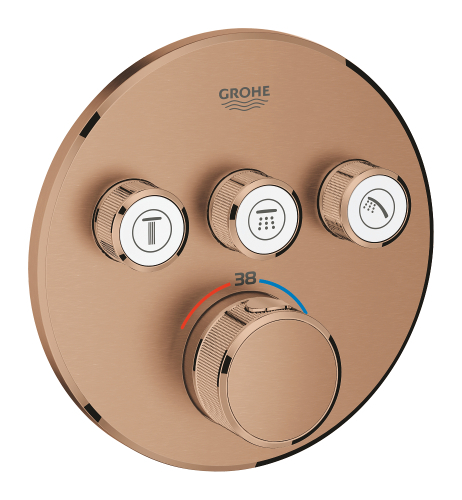 Grohe Smartcontrol Thm Trimset Round 3Sc Seti Fırçalı Bronz - 2
