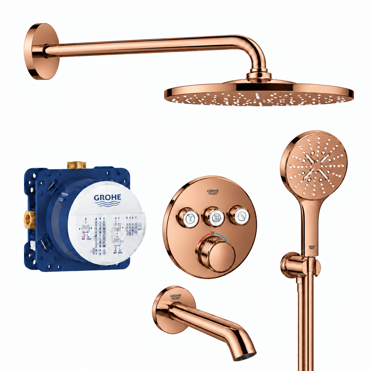 Grohe Smartcontrol Thm Trimset Round 3Sc Seti Parlak Bronz - GROHE