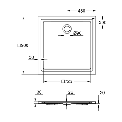 Grohe Akrilik Duş Teknesi 900 X 900 - 39301000 - 2