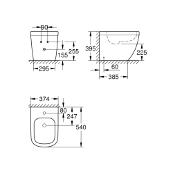 Grohe Euro Seramik Yer Tipi Bide - 39340000 - 2