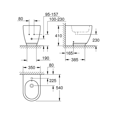 Grohe Euro Seramik Yerden Bide - 3957500H - 2