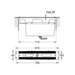 Grohe 4 5 Delikli Küvet Bataryası İçin Montaj Plakası - 29037000 - 2