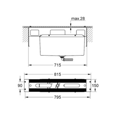 Grohe 4 5 Delikli Küvet Bataryası İçin Montaj Plakası - 29037000 - 2