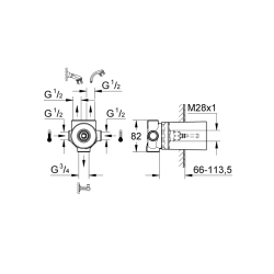 Grohe 5 Yollu Yön Değiştirici (3 Çıkış Kontrolü Sağlar) - 29033000 - 2