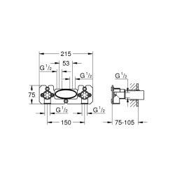 Grohe Açık/Gizli Valfli Batarya İçin İç Gövde - 26449000 - 2