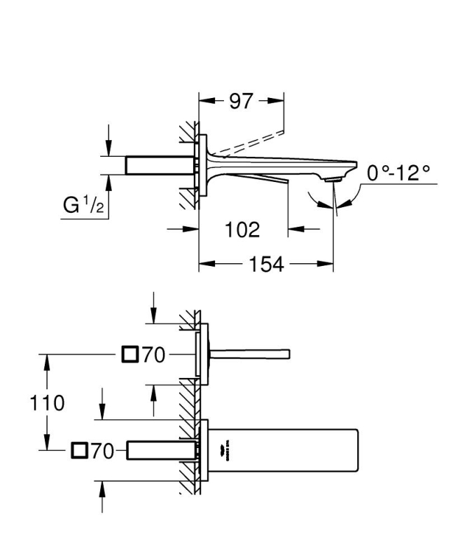 Grohe Allure 2 Delikli Lavabo BataryasıS - Boyut - 19309002 - 5