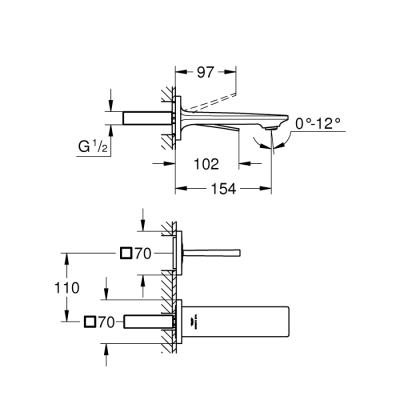 Grohe Allure 2 Delikli Lavabo BataryasıS - Boyut - 19309002 - 2