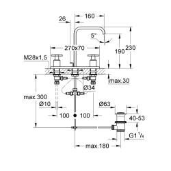 Grohe Allure 3 Delikli Lavabo Bataryası 1/2
