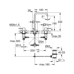 Grohe Allure 3 Delikli Lavabo Bataryası 1/2