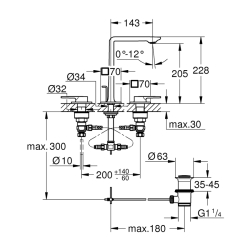 Grohe Allure 3 Delikli Lavabo Bataryası 1/2