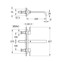 Grohe Allure 3 Delikli Lavabo Bataryası 1/2