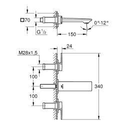 Grohe Allure 3 Delikli Lavabo Bataryası 1/2