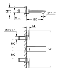 Grohe Allure 3 Delikli Lavabo Bataryası 1/2