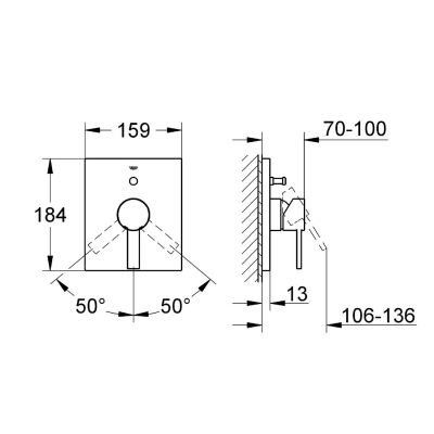 Grohe Allure Ankastre Banyo/Duş Bataryası - 19315000 - 2
