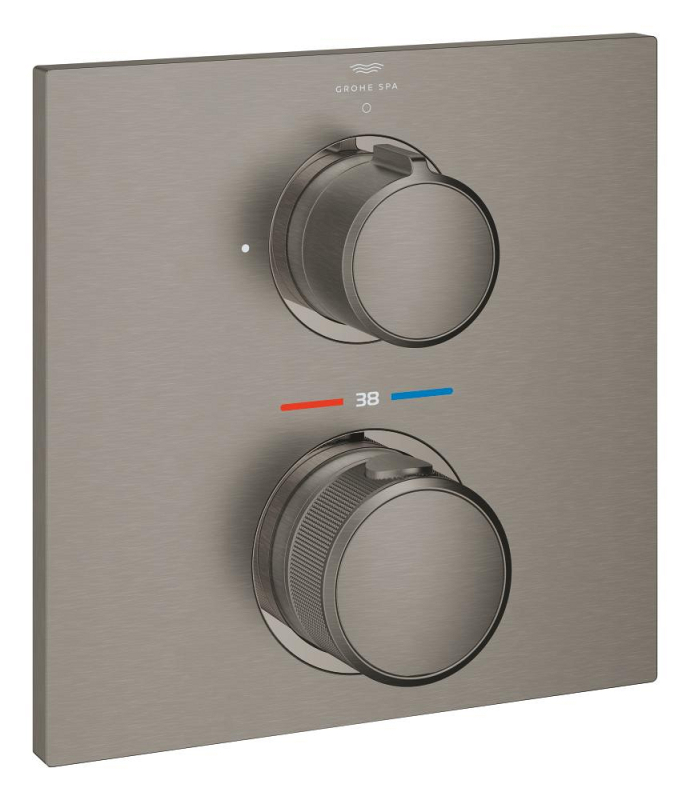 Grohe Allure Ankastre Termostatik Duş Bataryası (Sıva Üstü Grubu), Fırçalı Sert Grafit - 19380AL2 - 1