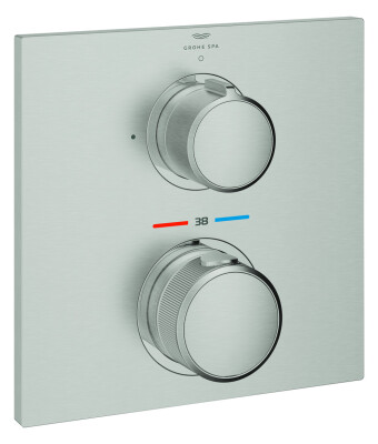 Grohe Allure Ankastre Termostatik Duş Bataryası (Sıva Üstü Grubu), Paslanmaz Çelik - 19380DC2 - 1