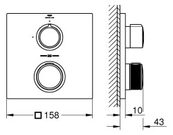 Grohe Allure Ankastre Termostatik Duş Bataryası (Sıva Üstü Grubu), Paslanmaz Çelik - 19380DC2 - 2