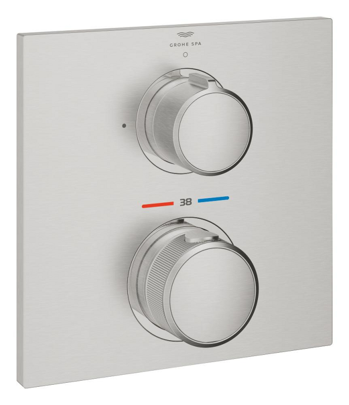 Grohe Allure Ankastre Termostatik Duş Bataryası (Sıva Üstü Grubu), Paslanmaz Çelik - 19380DC2 - 1