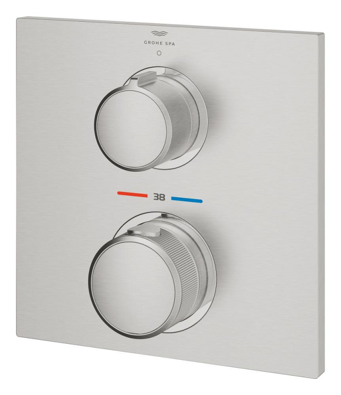 Grohe Allure Ankastre Termostatik Duş Bataryası (Sıva Üstü Grubu), Paslanmaz Çelik - 19380DC2 - 4