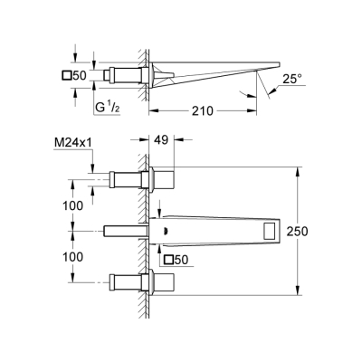 Grohe Allure Brilliant 3 Delikli Lavabo Bataryası 1/2