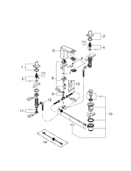 Grohe Allure Brilliant 3 Delikli Lavabo Bataryası 1/2